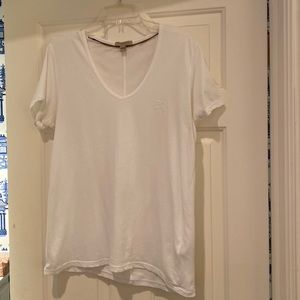 EUC- Burberry White Vneck Tee